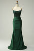 Load image into Gallery viewer, Zapaka Women Dark Green Long Formal Dress Mermaid Halter Evening Dress with Appliques Beading