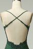 Load image into Gallery viewer, Dark Green Spaghetti Straps Mermaid Long Formal Dress with Appliques