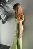 Load image into Gallery viewer, Green Off the Shoulder Ruched Sheath Long Formal Dress