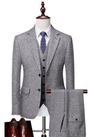 Load image into Gallery viewer, Grey Double Breasted 3 Pieces Men&#39;s Formal Suit
