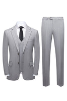 Load image into Gallery viewer, Simple Grey Shawl Lapel 3 Piece Men&#39;s Formal Suit Set