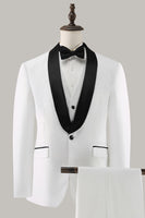 Load image into Gallery viewer, White Shawl Lapel 3 Piece One Button Men&#39;s Formal Suits