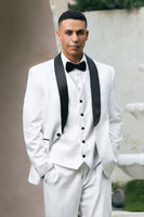 Load image into Gallery viewer, White Shawl Lapel One Button 3 Piece Men&#39;s Formal Suits
