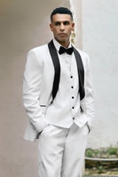 Load image into Gallery viewer, White Shawl Lapel One Button 3 Piece Men&#39;s Formal Suits