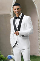 Load image into Gallery viewer, White Shawl Lapel One Button 3 Piece Men&#39;s Formal Suits