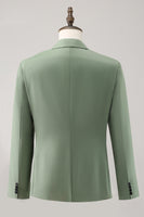 Load image into Gallery viewer, Grey Green 2 Piece Peak Lapel Single Breasted Men&#39;s Formal Suits