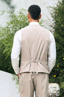 Load image into Gallery viewer, Ivory Peak Lapel Pinstripe Single Breasted 3 Piece Men&#39;s Formal Suits