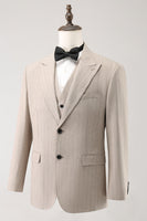 Load image into Gallery viewer, Ivory Peak Lapel Pinstripe Single Breasted 3 Piece Men&#39;s Formal Suits