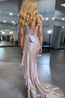 Load image into Gallery viewer, Sparkly Yellow Corset Long Formal Dress with Slit