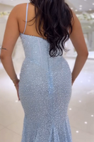 Load image into Gallery viewer, Sky Blue Mermaid Corset Long Formal Dress