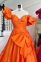 Load image into Gallery viewer, Fuchsia A-Line Off The Shoulder Long Formal Dress with Bows