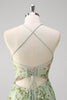 Load image into Gallery viewer, Green Mermaid Corset Appliqued Long Formal Dress With Slit