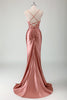 Load image into Gallery viewer, Royal Blue Satin Ruched Mermaid Long Formal Dress with Appliques