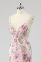 Load image into Gallery viewer, Sparkly Black Floral Mermaid Long Formal Dress with Sequins