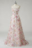 Load image into Gallery viewer, Sparkly Pink Floral A-Line Strapless Long Prom Dress