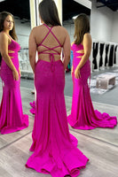 Load image into Gallery viewer, Sparkly Fuchsia Mermaid Beaded Long Formal Dress