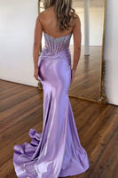 Load image into Gallery viewer, Sparkly Corset Mermaid Lilac Long Formal Dress