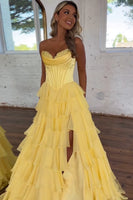 Load image into Gallery viewer, Spark Blue Corset Ruffled Long Formal Dress