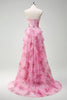 Load image into Gallery viewer, Blush Floral A Line Sweetheart Ruffled Corset Formal Dress