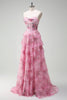 Load image into Gallery viewer, Blush Floral A Line Sweetheart Ruffled Corset Formal Dress