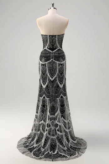 Glitter Dark Green Mermaid Sequin Long Corset Formal Dress