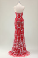 Load image into Gallery viewer, Glitter Dark Green Mermaid Sequin Long Corset Formal Dress