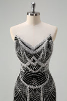 Load image into Gallery viewer, Glitter Dark Green Mermaid Sequin Long Corset Formal Dress