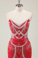 Load image into Gallery viewer, Glitter Dark Green Mermaid Sequin Long Corset Formal Dress