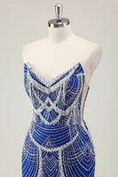 Load image into Gallery viewer, Glitter Dark Green Mermaid Sequin Long Corset Formal Dress