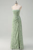 Load image into Gallery viewer, Dusty Sage Floral Mermaid Corset Long Formal Dress with Slit