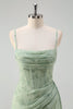 Load image into Gallery viewer, Dusty Sage Floral Mermaid Corset Long Formal Dress with Slit