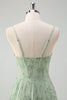 Load image into Gallery viewer, Dusty Sage Floral Mermaid Corset Long Formal Dress with Slit