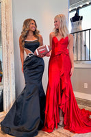 Load image into Gallery viewer, Hot Pink Corset Bowknot Long Formal Dress with Ruffles