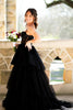 Load image into Gallery viewer, Sparkly Black Corset Spaghetti Straps Long Formal Dress