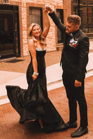 Load image into Gallery viewer, Sparkly Black Mermaid Scoop Long Formal Dress