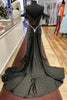 Load image into Gallery viewer, Sparkly Black Corset Mermaid Long Formal Dress with Feathers