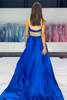 Load image into Gallery viewer, Royal Blue Halter Satin A-Line Formal Dress with Slit