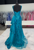 Load image into Gallery viewer, Black Tulle Long Mermaid Corset Formal Dress with Sequins