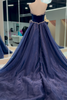Load image into Gallery viewer, Navy Sweetheart Sheath Long Formal Dress with Cape