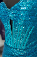 Load image into Gallery viewer, Glitter Orange Sheath Sequin Long Mermaid Formal Dress with Slit