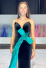 Load image into Gallery viewer, Black Velvet Sweetheart Mermaid Long Formal Dress with Slit