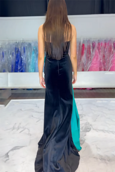 Black Velvet Sweetheart Mermaid Long Formal Dress with Slit