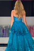 Load image into Gallery viewer, Sparkly Fuchsia Sequin Tiered Long Corset Formal Dress with Appliques