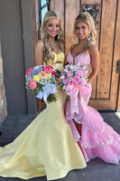 Load image into Gallery viewer, Pink Corset Tiered Tulle Formal Dress with Appliques