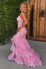 Load image into Gallery viewer, Pink Corset Tiered Tulle Formal Dress with Appliques