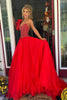 Load image into Gallery viewer, Sparkly Red Long A Line Formal Dress with Beading