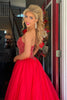 Load image into Gallery viewer, Sparkly Red Long A Line Formal Dress with Beading