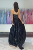 Load image into Gallery viewer, Sparkly Black Corset Metallic Formal Dress with Slit
