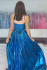 Load image into Gallery viewer, Sparkly Black Corset Metallic Formal Dress with Slit