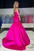 Load image into Gallery viewer, Red Mermaid Strapless Satin Formal Dress with Bow